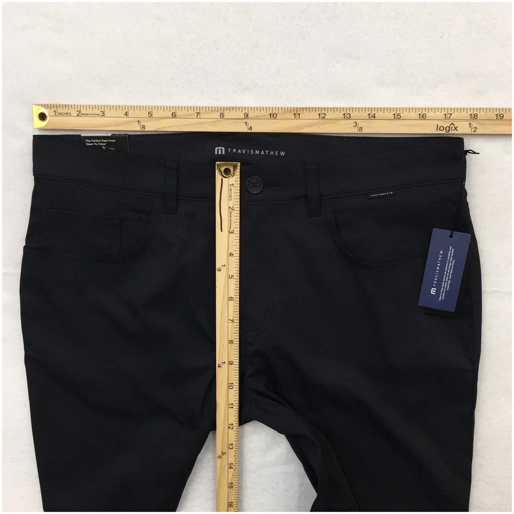 NEW! Travis Mathew Mens Open To Close 2.0 Standard Fit Black Golf Pants 34x32